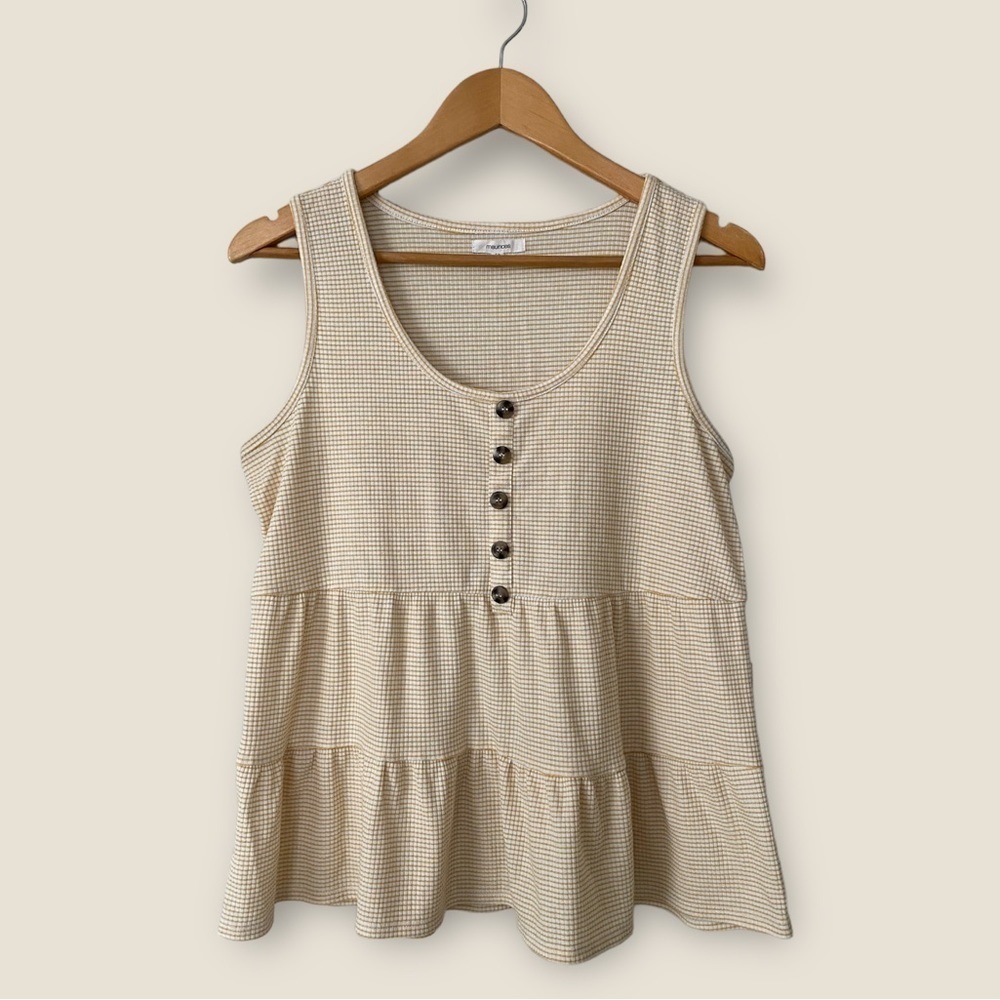 Maurices Striped Button Front Babydoll Tanktop